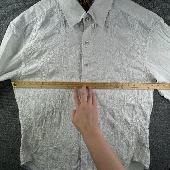 Robert Graham Long Sleeve Button Up Shirt Men Size 2XL White Textured Modal Poly - Picture 5 of 16